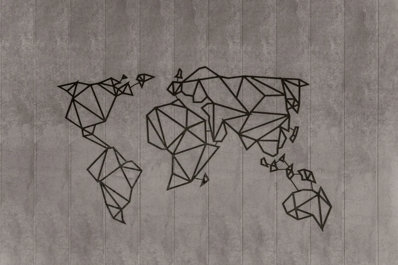 a drawing of a world map with arrows coming out