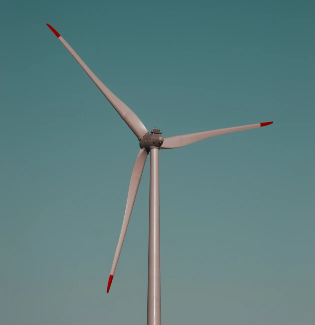 a wind turbine with the blades extended