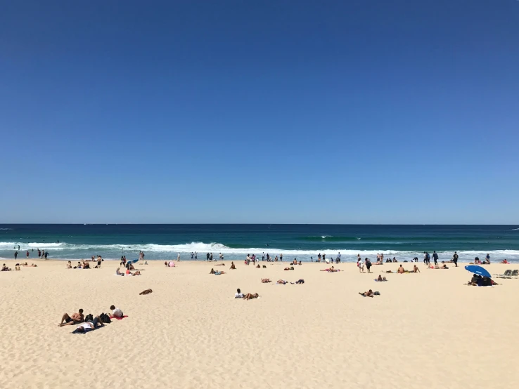 people relaxing on the beach during a sunny day