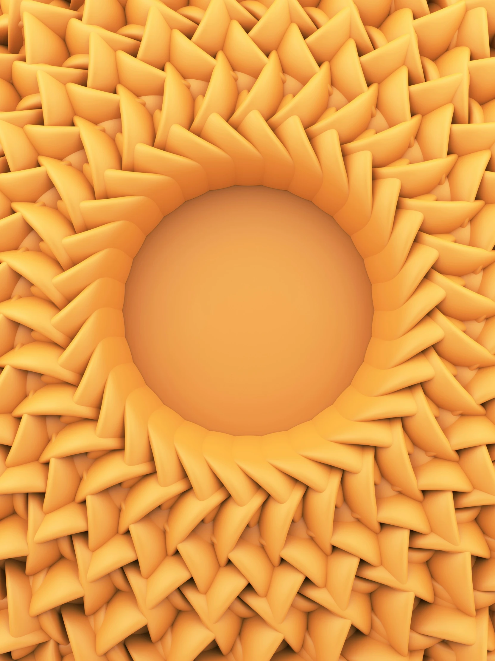 an overhead s of a circular area made from small circles of yellow colored shapes