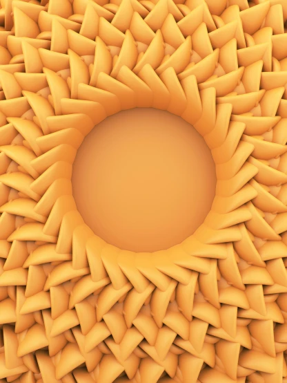 an overhead s of a circular area made from small circles of yellow colored shapes