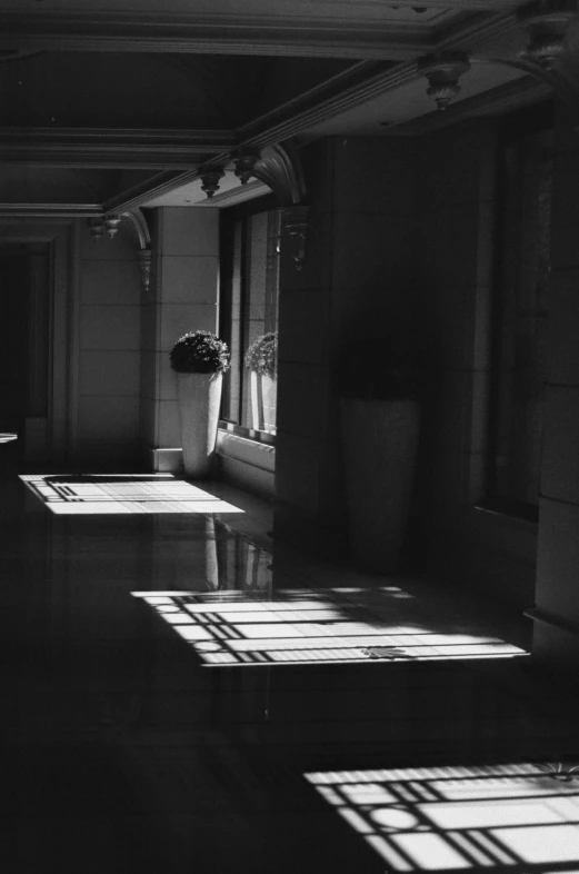 a group of windows sitting in a lobby