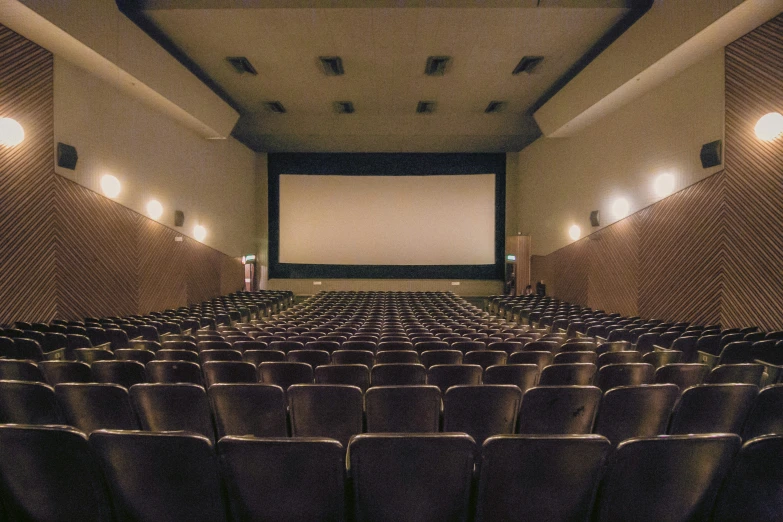 an empty auditorium is shown with a lot of seats