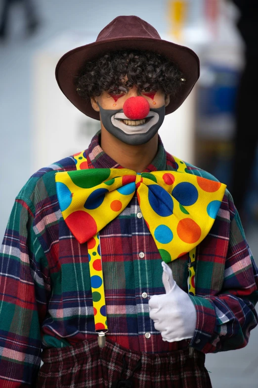 a clown with his nose painted like a clown