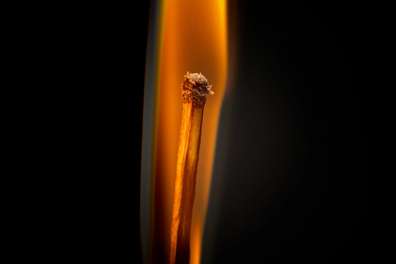 a po of matches and flames burning against a dark background