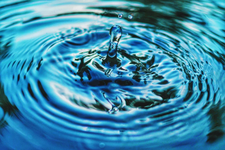 a blue circular object that is floating in the water