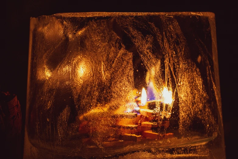 an image of an artistic fire in the fireplace