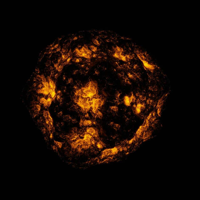 a dark, yellow and black image of a bright object