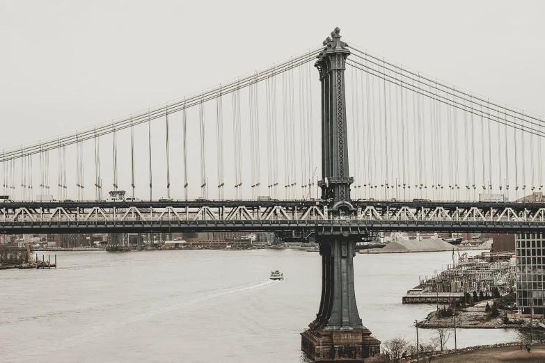 an old po of the suspension bridge over the water