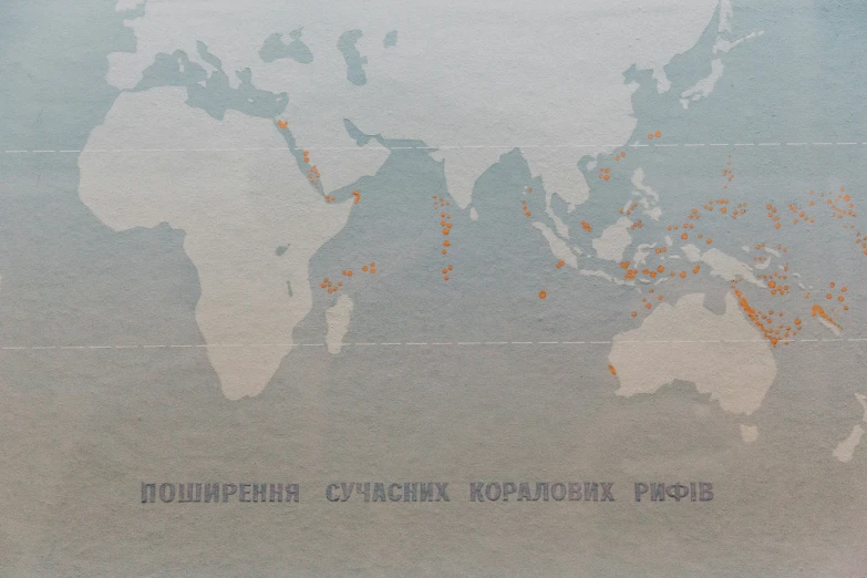 the words and map are in orange on white