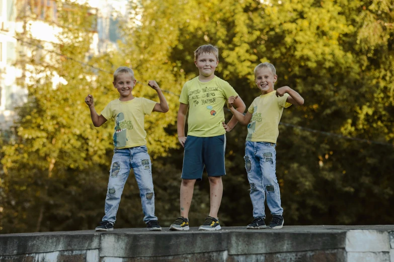 three s standing on top of a cement ramp