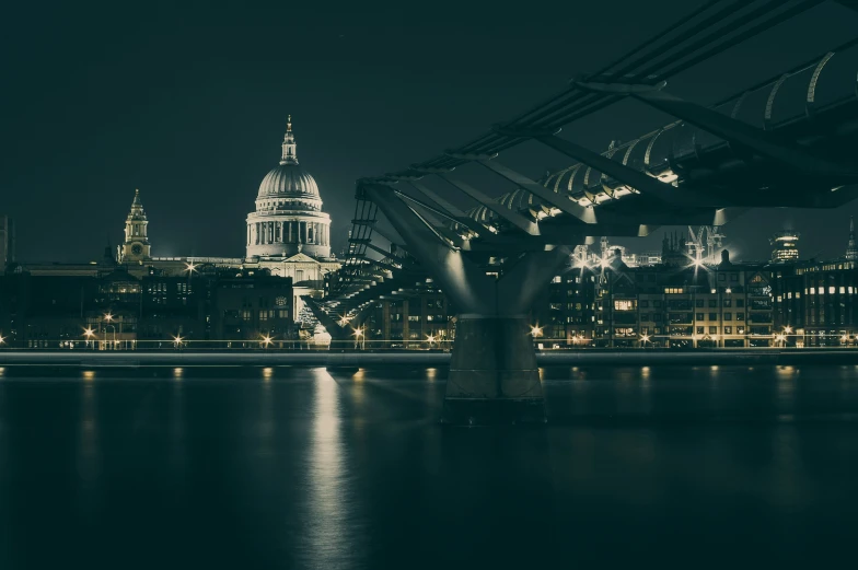 a city view at night taken from across the river