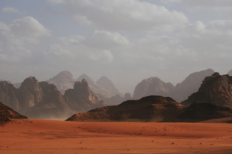 a desert with some very big rocks