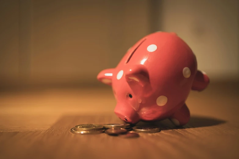 a piggy bank with a coin in the middle