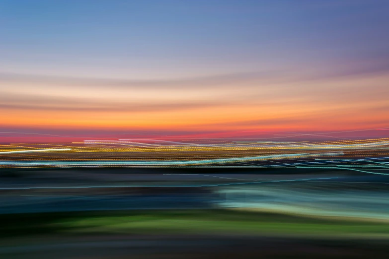 blurred sunset with long exposure to be viewed