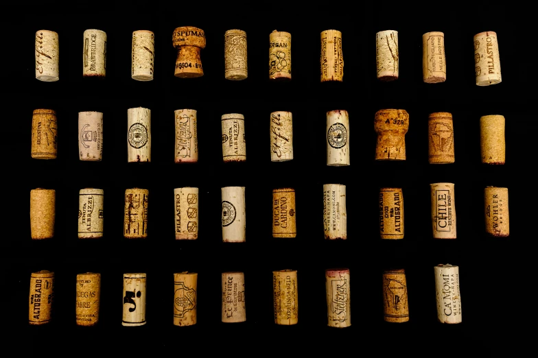 a number of different types of wine corks