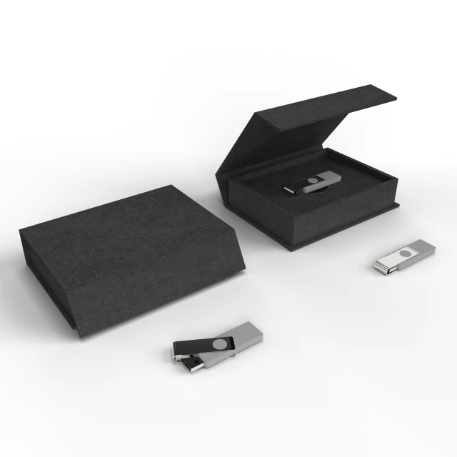 black open box, silver razor and card case