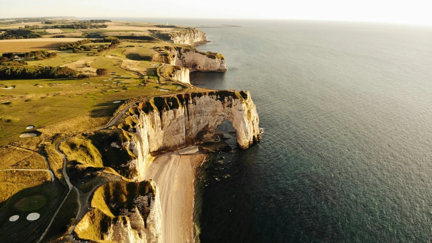 an aerial view of the beautiful cliffs near cliffs