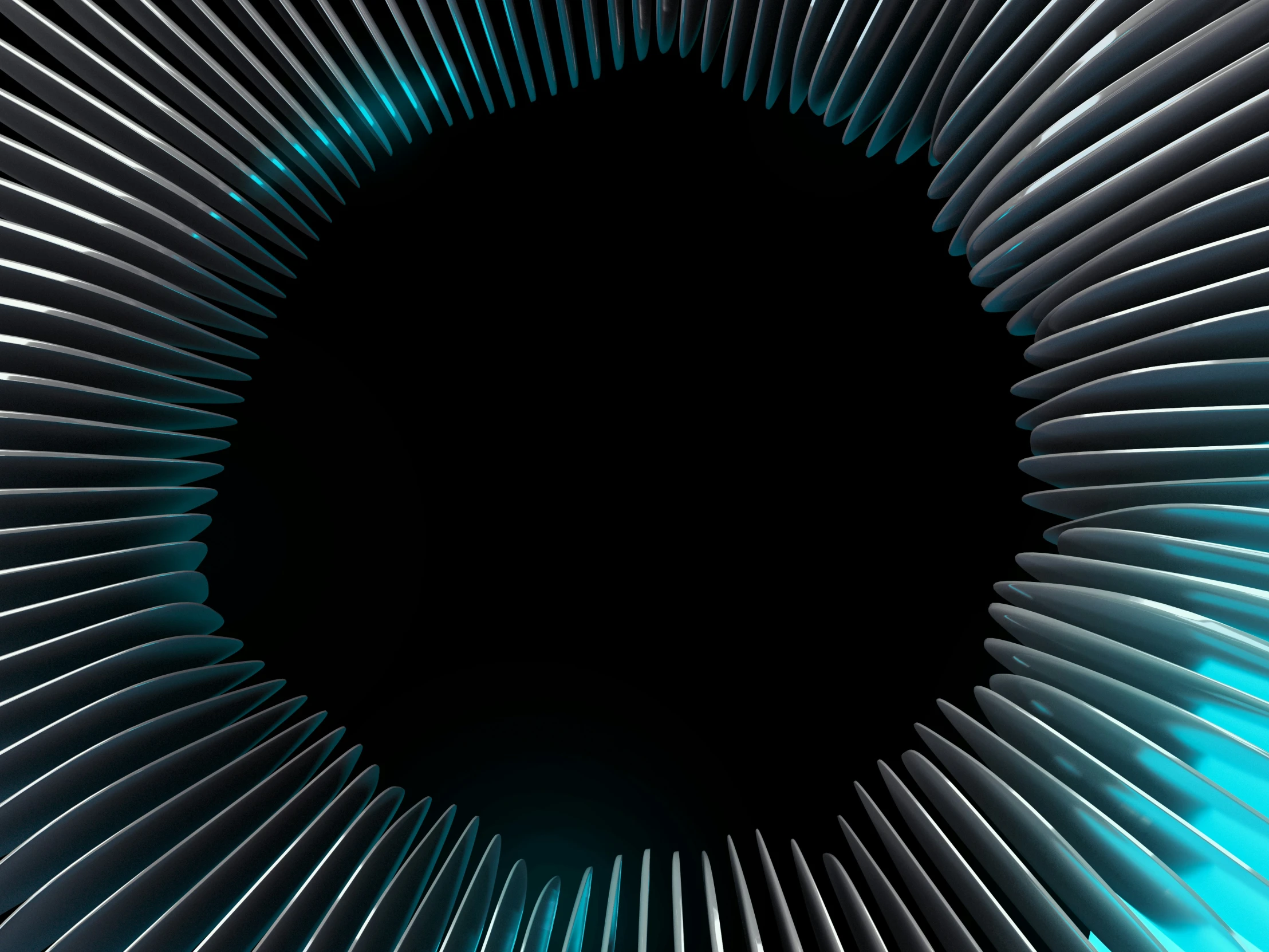 a black round background with many thin lines