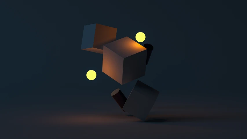 an abstract figure is shown with glowing light