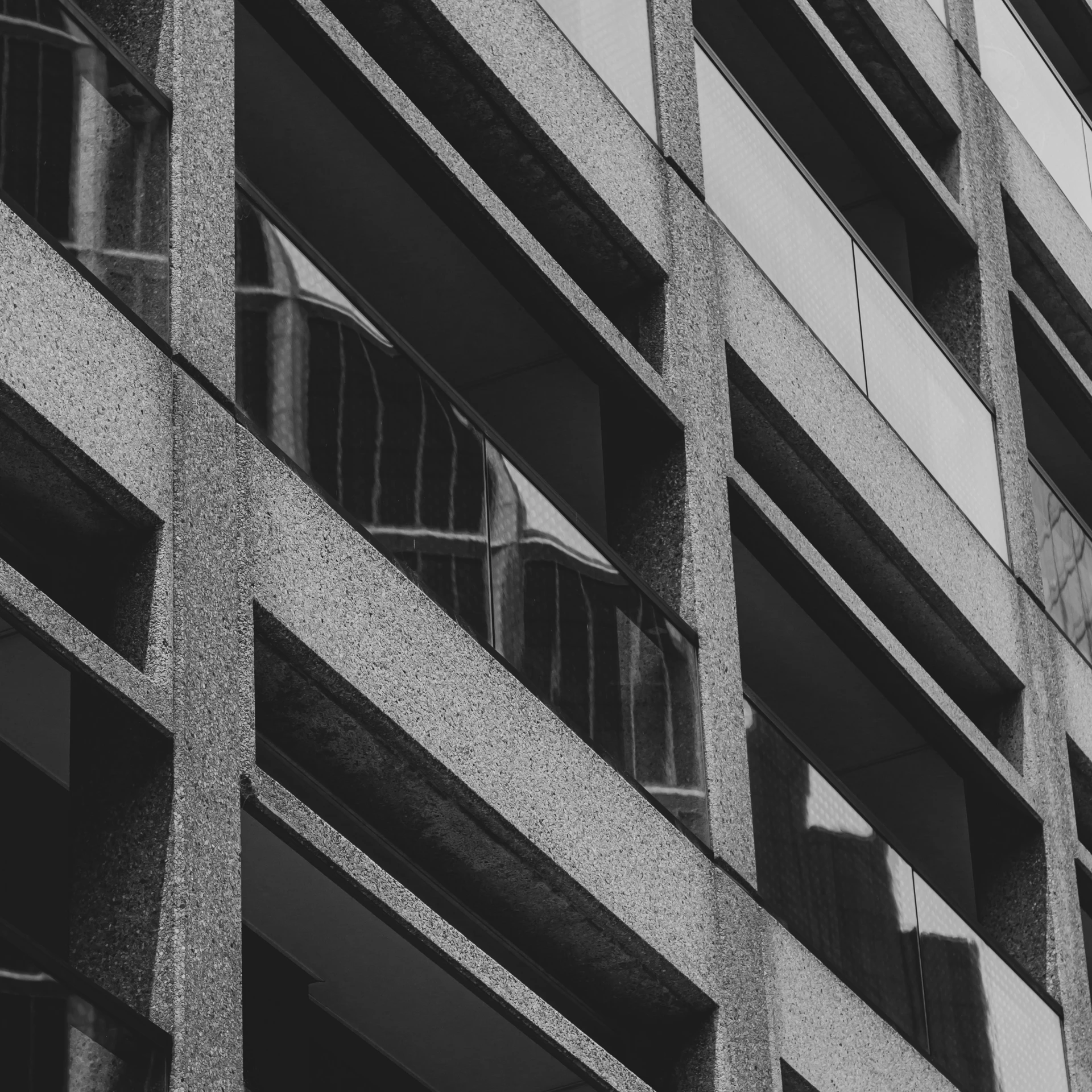 black and white pograph of windows in a building