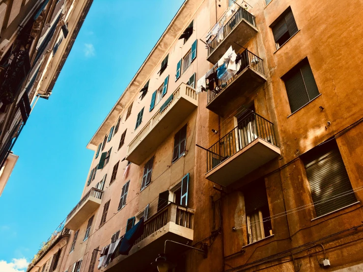 tall buildings with balconies and balconies on them