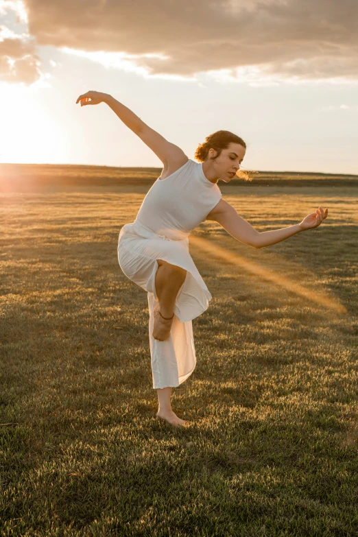 a man is in the middle of an open field