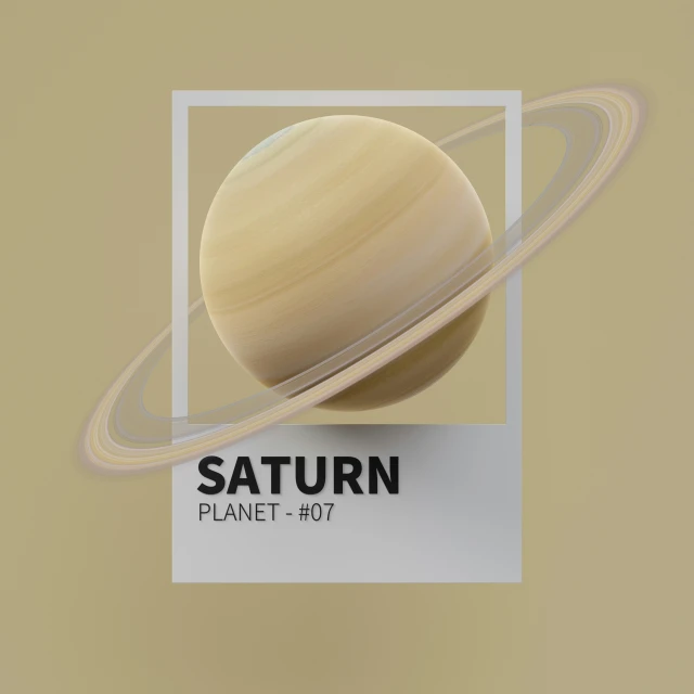 saturn poster with the planets on it in brown and tan