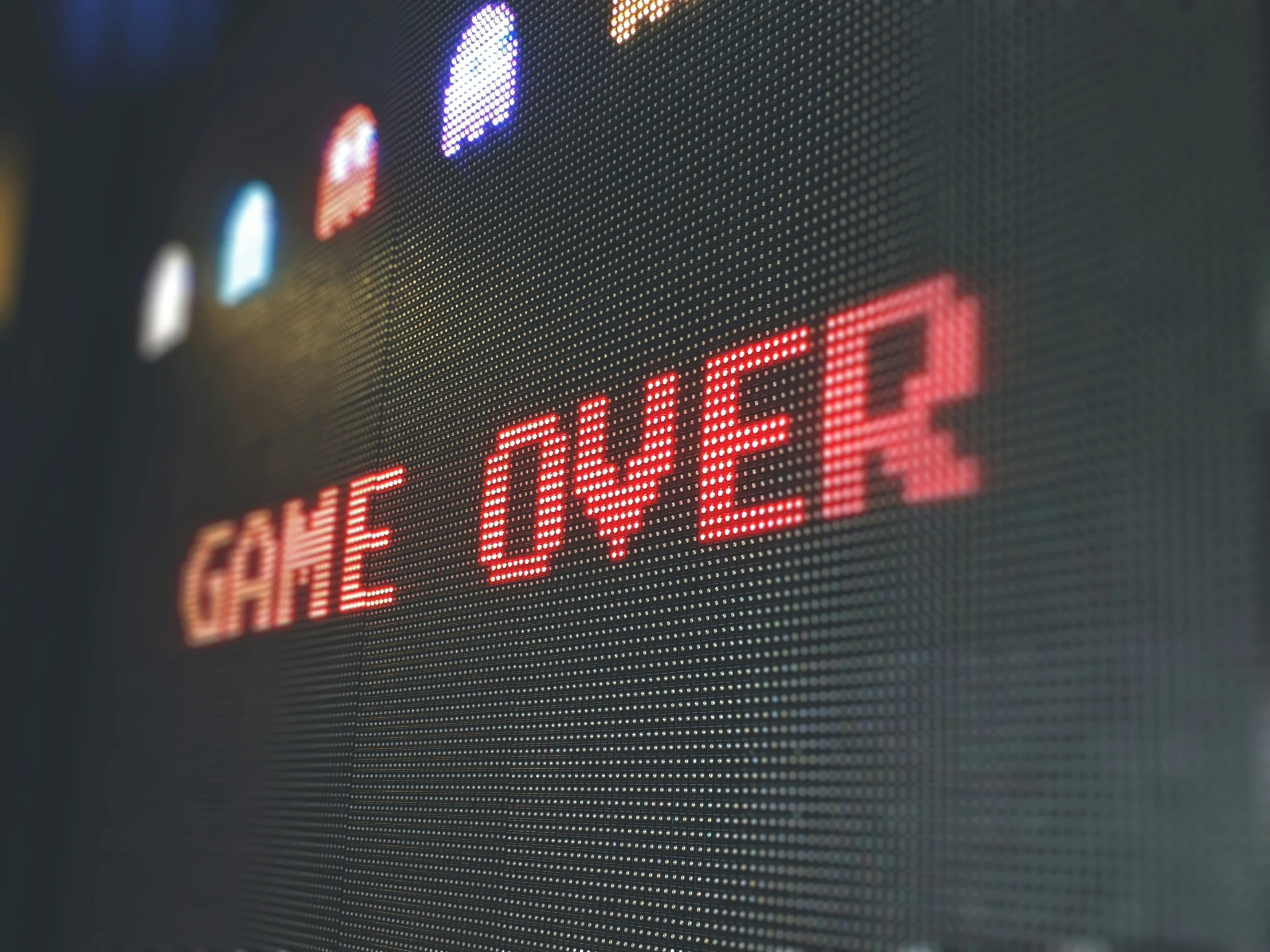 the screen is displaying the game over name