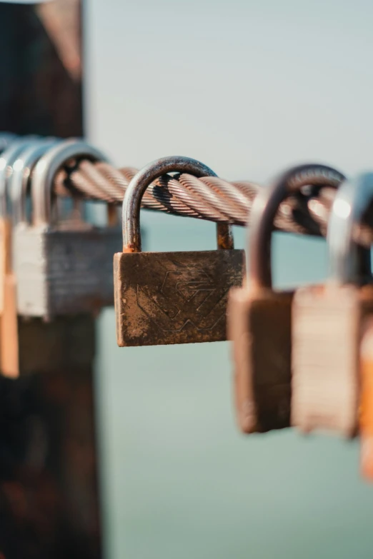 the locks are attached to an iron rod