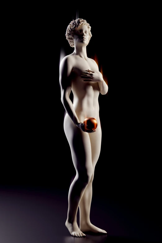 a mannequin is shown in an orange light