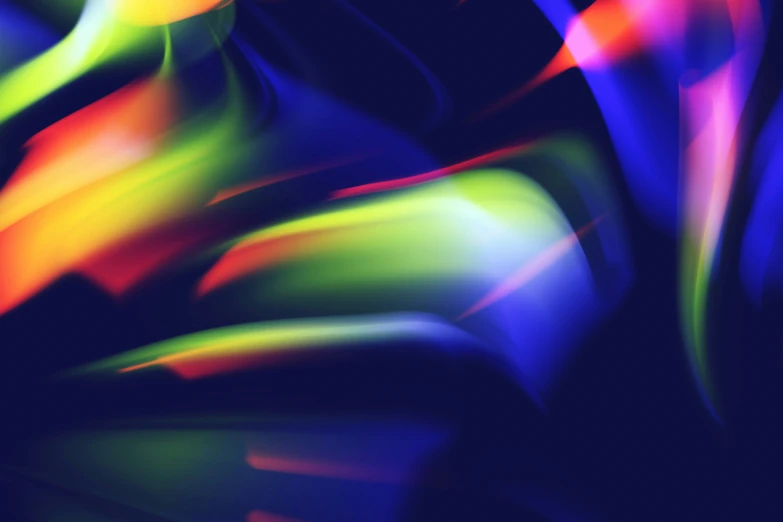 blurry colorful abstract artwork with bright blue background