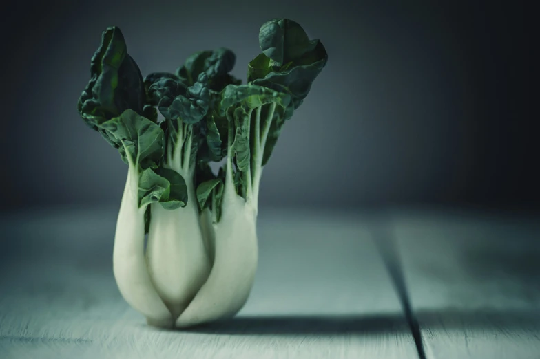 a vase with some vegetables in it