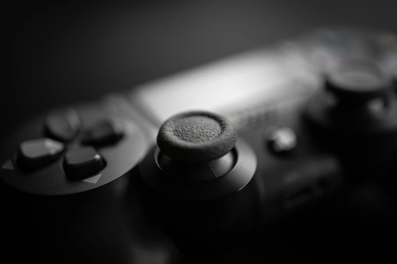 black and white po of a video game controller