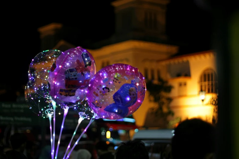 an image of a party balloon with lights on