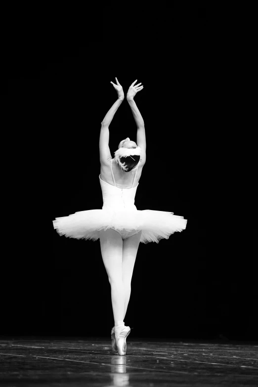 black and white pograph of a ballerina