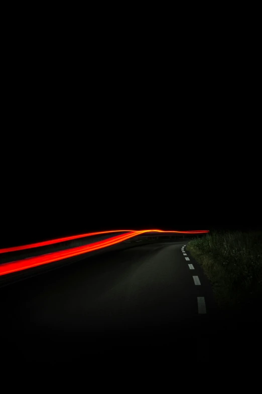 long exposure picture of street lights at night