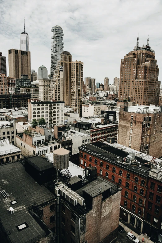 a city is shown with tall buildings and no cars