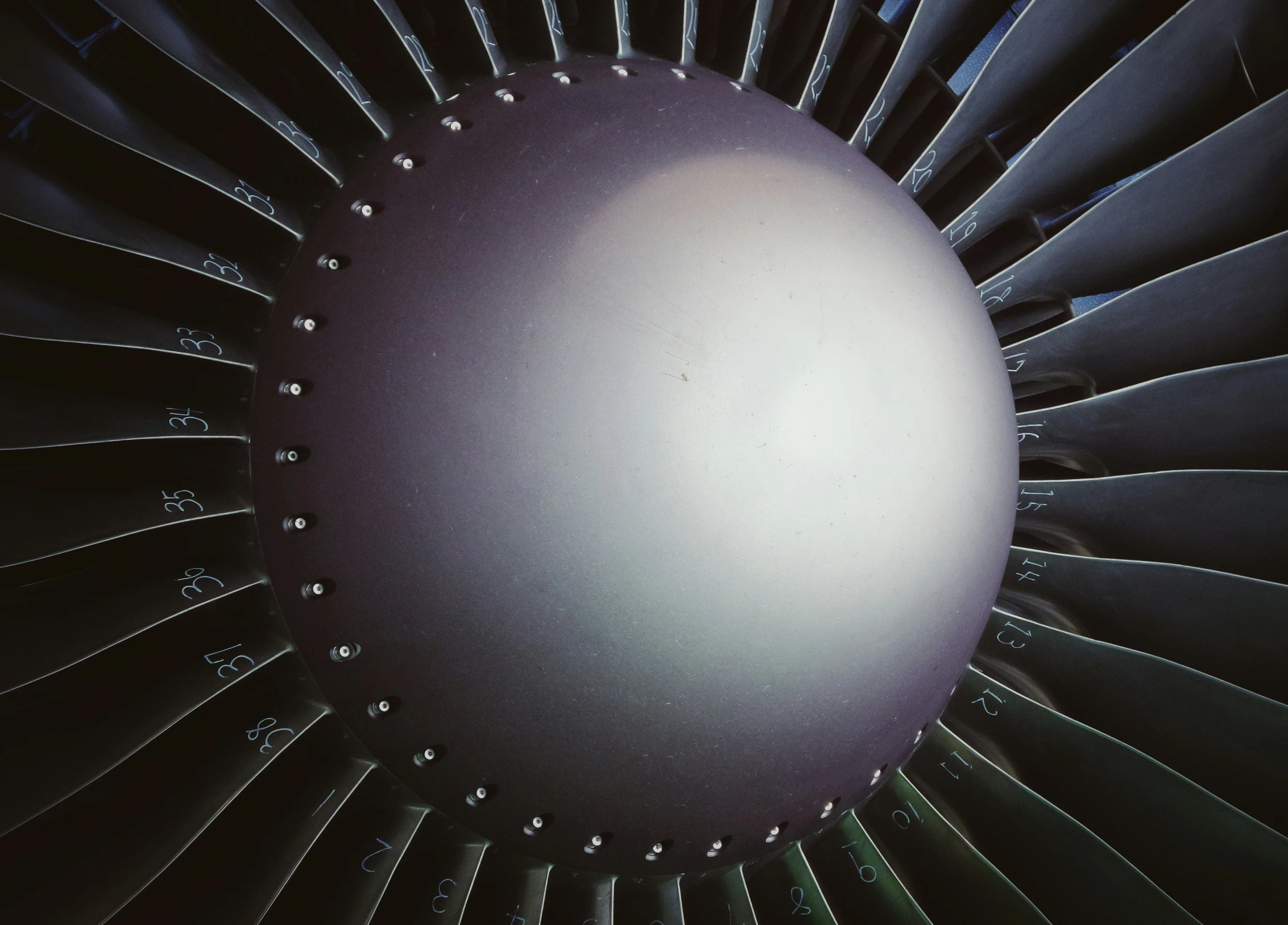 the end of a jet engine in close - up