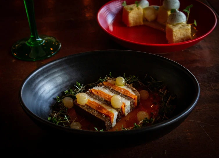 a bowl and plate that has food in it