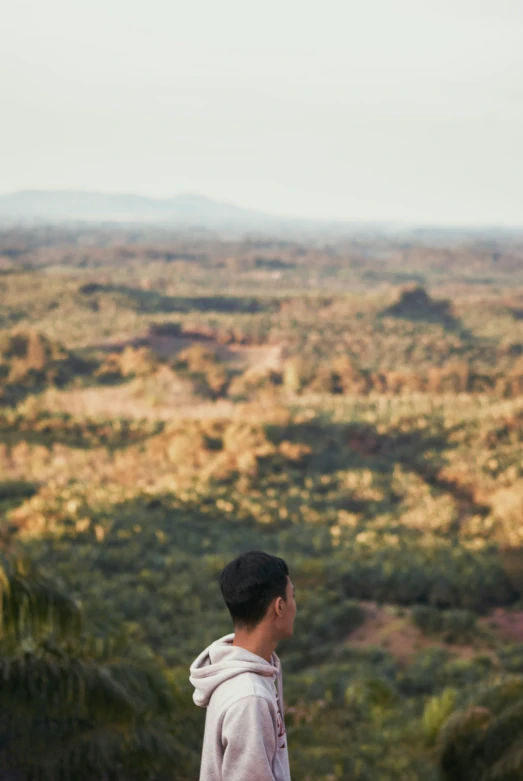 a man in the middle of some vegetation