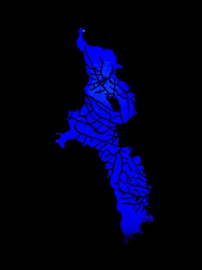 a black and blue picture of the shape of the british state of england