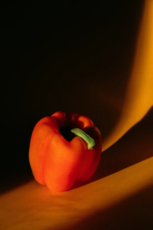 the shadow of a peach and an apple are shown