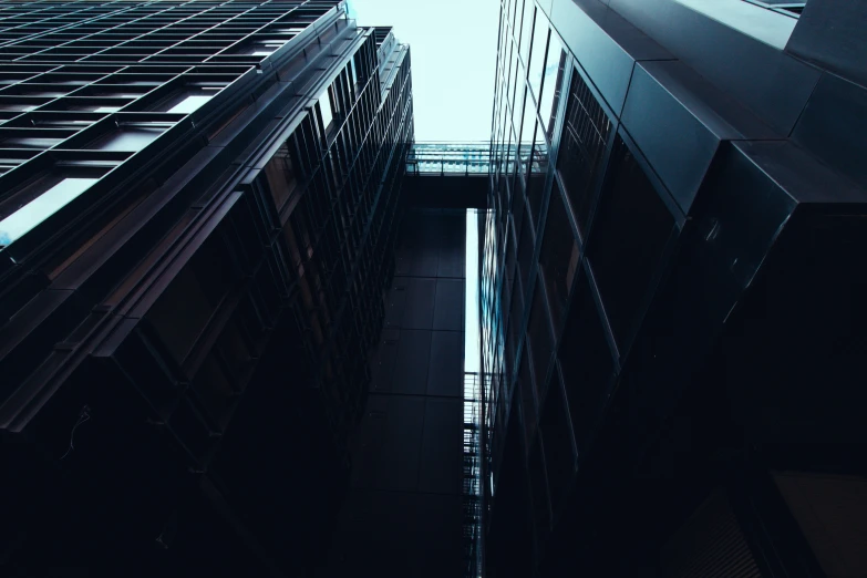 looking down into an industrial area from the floor in high rise buildings