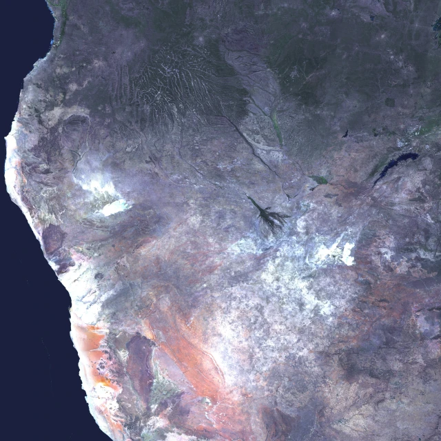 a satellite image of the african land