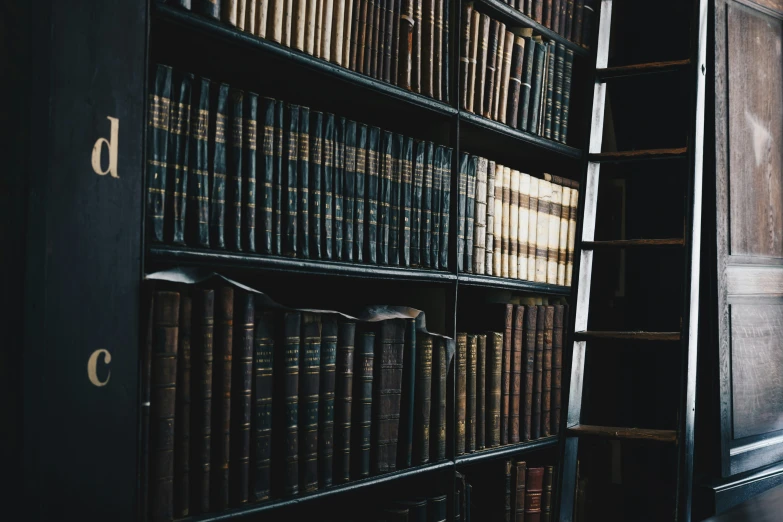 a very tall bookcase filled with lots of books