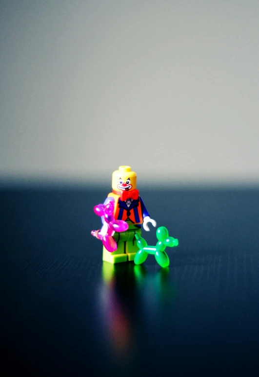 a toy figure standing on top of a table