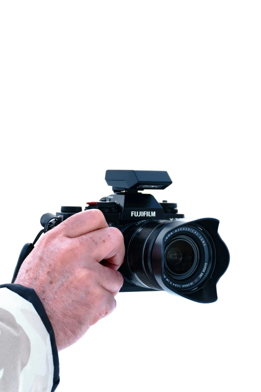 a person is holding a camera in their hand