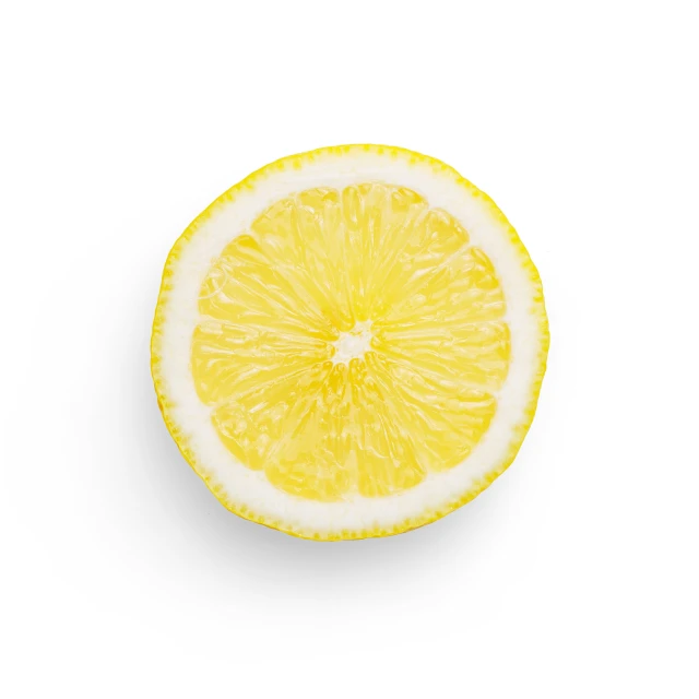 an image of a sliced lemon on white background