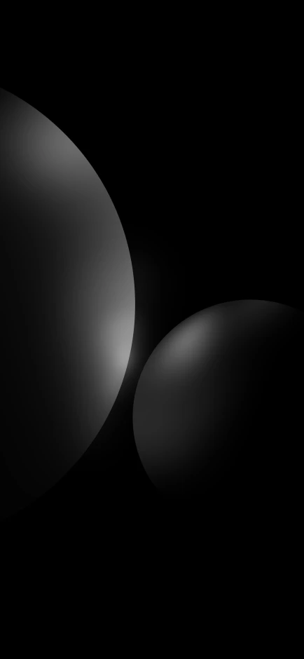 a pair of white circles on a black background